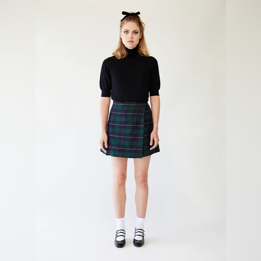 L'ÉCOLE DES FEMMES School Girl Skirt Green tartan S